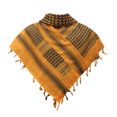 Image of Cotton Shemagh Keffiyeh Scarf - Lightweight Tactical Desert Head Neck Wrap, Sun Protection Outdoor Scarf for Summer Hiking