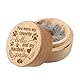 CREATCABIN Andenkenbox Für Tierhaare Holz Mini Gedenkbox Für Haustierfell Behälter Hunde Katzenhaare Asche Individuell Gestaltete Kleine Gedenkurne Pfotengravur Zur Aufbewahrung Zähnen Nägeln 5x4cm