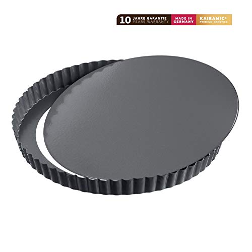 KAISER Quiche and Fruit Flan Pan Ø 24 cm La Forme Plus Perfect Kairamic Non-Stick Coating Scratch-Resistant Enamel Base Can Press Out Removable Base