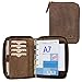 Produktbild ALMADIH Leder A7 Organizer mit Reißverschluss + Kalender 2022 Notizblock Premium Leder Braun Vintage Geschenkbox  Ledermappe Terminplaner Terminkalender Ringbuchmappe Mini Pocket (Org A7 BV)