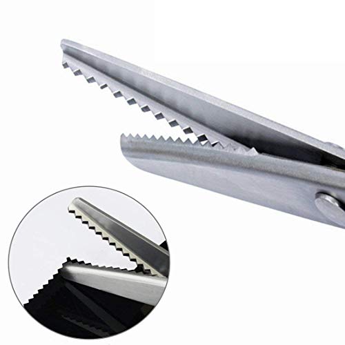 Jistl Pinking Shears For Fabric Ultra Sharp Stainless Steel Handled Professional Dressmaking Sewing Scissors Zig Zag Fabric Craft Scissors (Beige&Purple) #TOP2