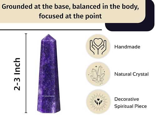 Image of Certified Lepidolite Crystal Tower Obelisk Point for Chakra, Healing and Balancing - AAA Grade Original Certified Gemstone Agate for Reiki Meditation Yoga Spiritual (2-3 Inches)