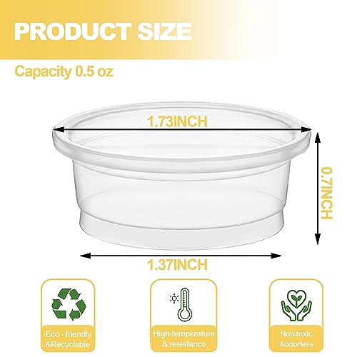 ANCKNE 200 pcs 0.5oz Crested Gecko Food and Water Feeding Cups | Reptile Feeder Bowls | for Lizard and Other Small Pet Ledge Accessories Supplies - Image 3