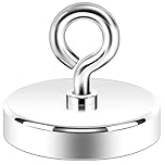 Neosmuk Fishing Magnet, 300 lb+ Pull Strong CNC Machined Metal Base with High Powered Magnets, 2” Large Magnet for Remover, Super Strength Magnets with Handle for Lifting and Pick up