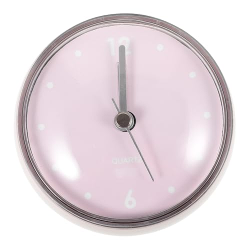 Luxshiny Mini Bath Shower Wall Clock Cup Silent Analog Clock for Bathroom Kitchen Bedroom Decor Face Background