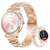 COLMI L28 Women's Sports Smartwatch, 1.32-inch AMOLED Screen, Ultra-Thin Smartwatch, Make/Receive/End Calls, Compatible with Android and iPhone, Heart Rate/Blood Oxygen/Sleep Monitoring. (Gold)