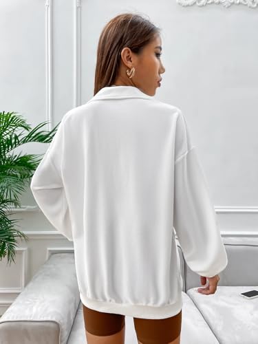 Image of SXV STYLE Half-Zip Pullover Sweatshirt, Oversized Fit