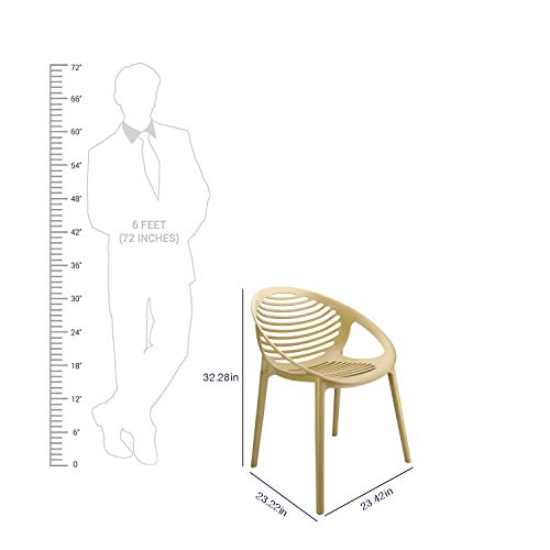 Image of CELLO Abacus Chair Set Pack of 2 - Yellow | Strong and Durable | Easy to Clean | Chair for Living Room, Bed Room, Kitchen, Office Room, Outdoor | 3 Years Warranty