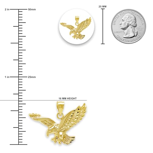 Gold Bald Eagle Charm Pendant - 10 Karat Gold - American Bald Eagle Jewelry - Patriotic Eagle Necklace Jewelry4