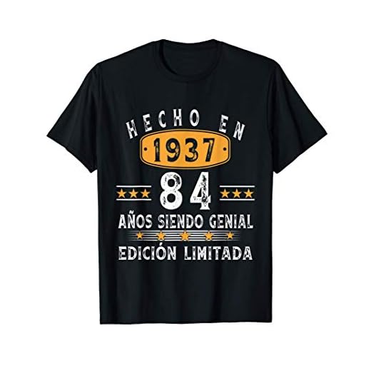 Hecho En 1937 Regalo Para Hombre Mujer 84 Años Cumpleaños Camiseta