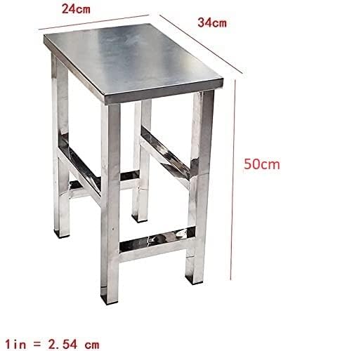 Image of INDIAN DECOR 50CM Tall Stainless Steel Stool, Chrome Finish - Restaurant, Conference, Kitchen Stool
