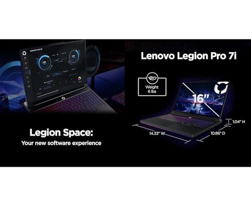 Image of Lenovo Legion Pro 7i AI Gaming Laptop 16.0 inch 240Hz OLED WQXGA Display (Intel Ultra 9-275HX, GeForce RTX 5080 16GB, 64GB DDR5, 4TB PCIe SSD, RGB KB, Win 11 Home) w /Dockztorm Wireless Mouse