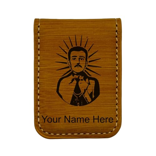 LaserGram Slim Magnetic Money Clip, Malverde, Personalized Engraving Included (Bamboo)