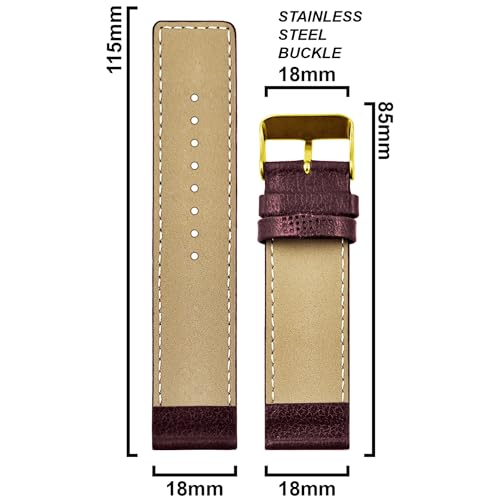 Image of DBLACK ''ATOR'' Leather Watch Strap, Pebble Design Pattern, Thin Leather Watch Belt / / For 18mm, 20mm, 22mm, 24mm, or 26mm Watch Band (Choose Your Size & Color)