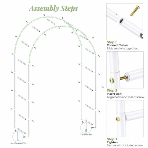 Adorox 7.3FT Garden Arch Trellis for Climbing Plants, White Metal Garden Arbor for Outdoor Garden, Rose and Vine Support, Wedding Archway and Party Decoration, White by Adorox - Used condition - Image 4