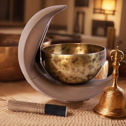 Automatic Singing Bowl for Meditation, Yoga, Mindfulness, Sleep and Energy Healing, Sound Therapy, Handmade in Nepal,Automatic Percussion (Automatic Singing Bowl Set) Cover