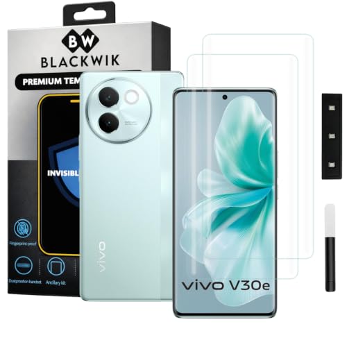 Image of Blackwik UV Curved Tempered Glass for Vivo V30 E | 2-Pack