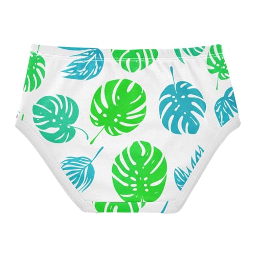 Green Blue Monstera Tropical Leaves Little Girl Panties Girls Underwear Toddlers Cotton Aesthetic Briefs Undies Kids 2t2