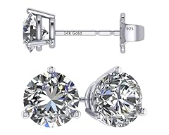 14K Gold Post & Sterling Silver - Platinum