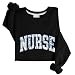 Dvexq Floral Nurse Sweatshirt Funny Nurse Life Crewneck Sweatshirt Gift Black-c