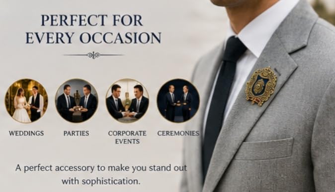 Image of TRIPIN Lion Design Lapel Pin for Men - Metal Suit Pin, Stylish Blazer Jacket Brooch for Wedding, Business & Formal Wear