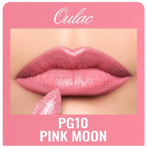 Oulac Moisturizing Pink Lipstick for Women - Tinted Lip Balm with Shimmmer, Lightweight Lip Makeup, Nourishing & Hydrating Formula, Vegan & Gluten Free, PG03 Pink Jewel