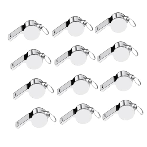 Silbatos deportivos de acero inoxidable 12 piezas miniatura 1