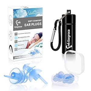 Oordopjes voor slapen 2 paar – SNR 32dB ruisonderdrukking oordopjes met afneembare koorden, herbruikbare zachte…