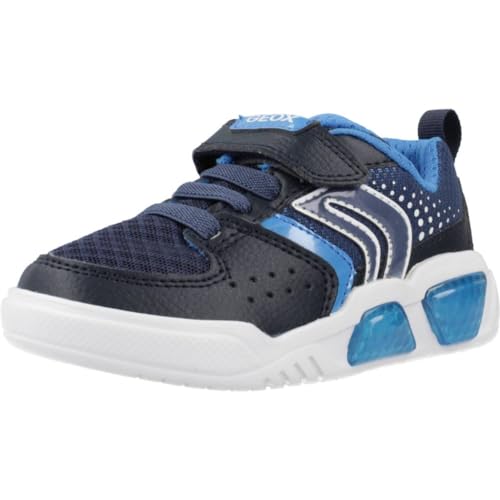 Geox J Illuminus Boy, Zapatillas Niños, Azul (NAVY/LT BLUE), 35 EU