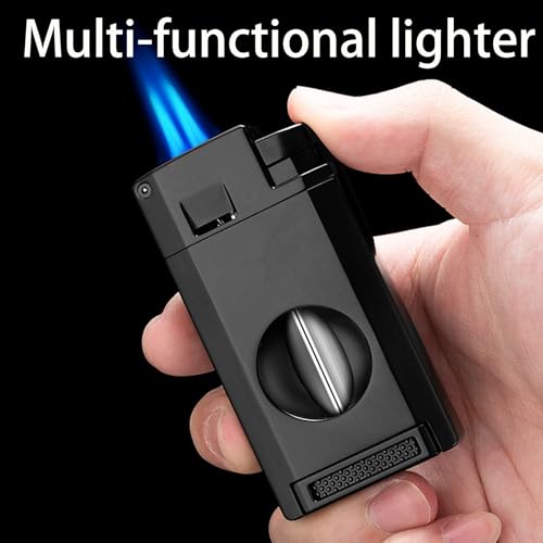 Encendedor de antorcha recargable a butano plateado miniatura 2