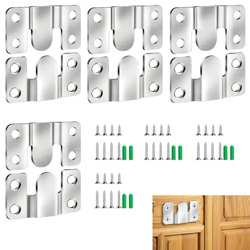 XJLyaya 8 Piezas Cuelga Facil, Soportes Colgadores Colgante de Pared, Soporte de Montaje Empotrado, Incluye Tornillos y Pernos de Expansión, Adecuado para Fotografías, Cuadros y Espejos