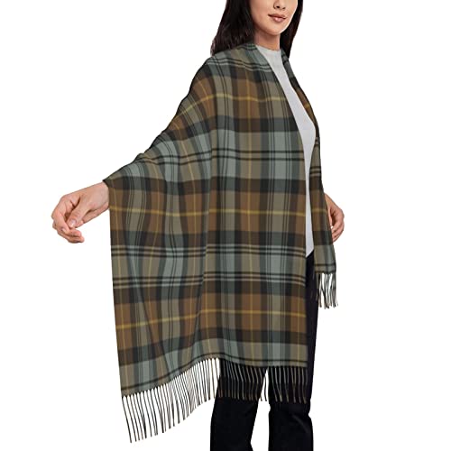 Soft Cashmere Feel Scarf Winter Warm Scarves Large Pashmina ShawlScottish Clan Gordon Weathered Tartan Plaid4