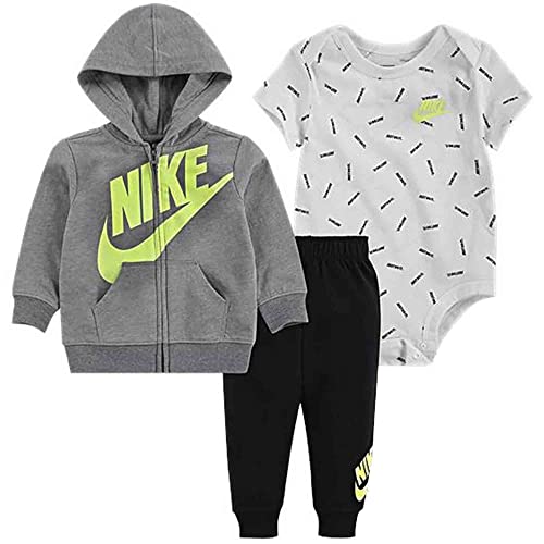 Nike JDI TOSS 3PC FZ PANT SET, Gris/Noir, 6 mois
