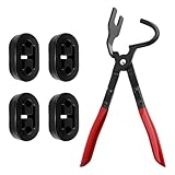 Exhaust Hanger Removal Tool Kit,High Strength Exhaust Hanger Pliers with 4PCS 2-Hole Rubber Exhausts Hangers,Professional Exhausts Hangers Tool Kits Automotive Tools