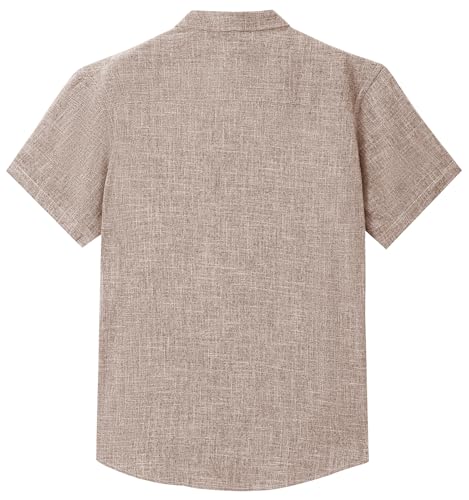 Men's Short Sleeve Button Down Shirt Cuban Collar Anti-Wrinkle Shirt Casual Summer Beach Shirt2