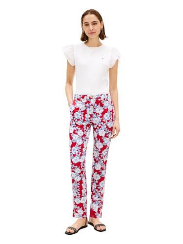 Image of Tommy Hilfiger Women's Twill Slim Chino Pants with Stretch Mid Rise Ankle Pants
