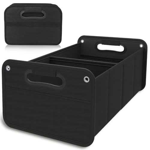 YGVQN Organisateur de Coffre de Voiture XL,Sac de Coffre Pliant avec Velcro Anti-Dérapant, Boîte Pliante pour Voiture Spacieuse,Fond Stable &...