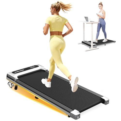 Yagud Walking Pad Treadmill with Incline for Home Office, Portable Under Desk Treadmill with Remote Control and LED Display, Walking Jogging Running Machine