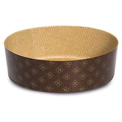 Guardini Disposable, 3 Molds Low Panettone Ø19cm - max Quantity of Dough 750 gr., Baking Paper, Beige Color Cover