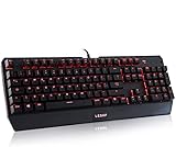 - POTENTE - Reale tastiera meccanica da gioco con disposizione Qwerty Italiano. Dotato di tutti i 104 tasti blu, portando il suono dolce e migliore sensazione di premere; Completa tastiera priva di conflitti, premendo più tasti contemporaneamente non...