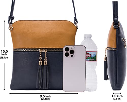 Image of Solene Womens Lightweight Medium Crossbody Purse with Tassel, Perfect Size Crossbody Bags for Daily Use, travel