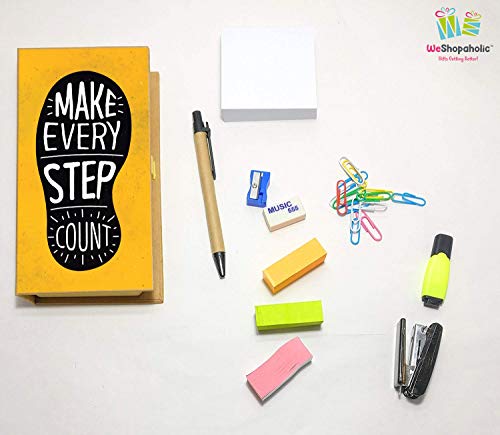 Image of Shopaholic Eco-Friendly Stationary Set with Paper Clips, Stapler, Sticky Notes, Calendar, Pen (Steps-Memo Pads)