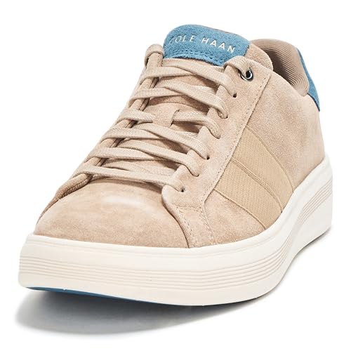 Cole Haan Men's Grand Crosscourt Premier Sneaker, BRCH BGE SDE/Teal, 7 Wide