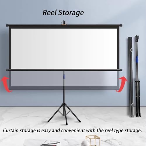Pantalla portátil manual para proyector 72" 4:3 con trípode miniatura 5