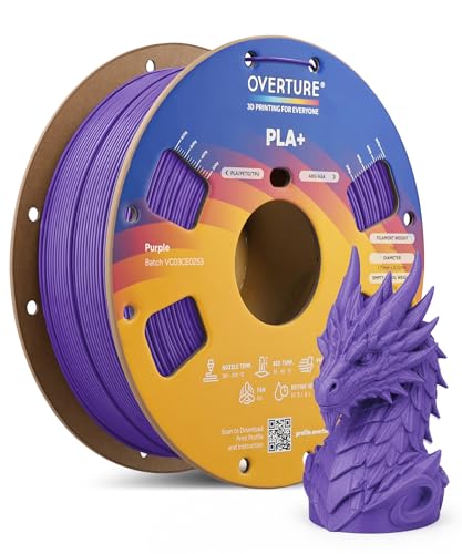 OVERTURE High Speed PLA+ 2.0 3D Printer Filament 1.75mm, 1kg Purple