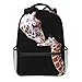Sac à dos imprimé girafe pour ordinateur portable étanche et antivol avec port de charge USB Unisexe, Noir , Taille unique