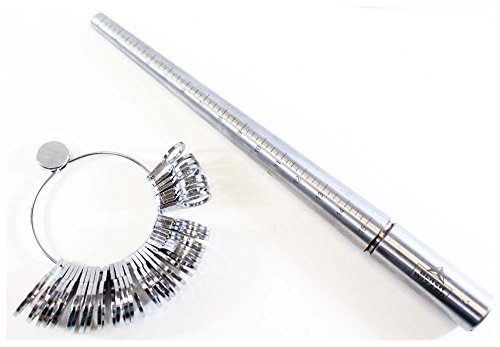ToolUSA 36 Piece Ring Sizer (Size 1-15½) Kit | Includes Durable Jeweler's Chrome Ring Mandrel | Essential for Accurate Sizing & Crafting