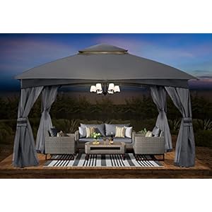 Abccanopy 10×12 outdoor gazebo patio gazebo with mosquito netting outdoor canopies for shade and rain for lawn garden backyard deck dark gray  urban country home decor
