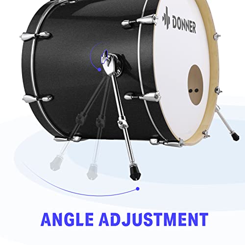 Donner Drum Set Adult with Practice Mute Pad,5-Piece 22 inch Full Size Acoustic Drum Kit, Black- DDS-520 - image 8