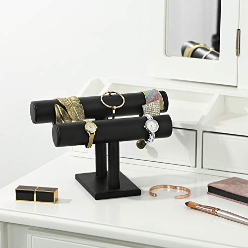 SONGMICS Sieraden Stands Sieraden Houder Armband Stand Horlogestandaard Synthetisch Leer Zwart JDS102 - Image 3